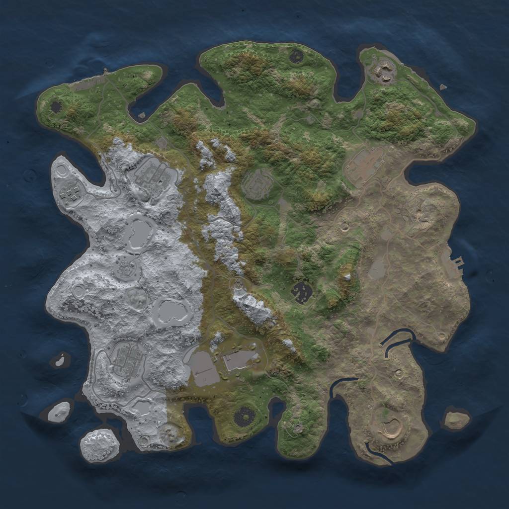 Rust Map: Procedural Map, Size: 3750, Seed: 1442145280, 16 Monuments