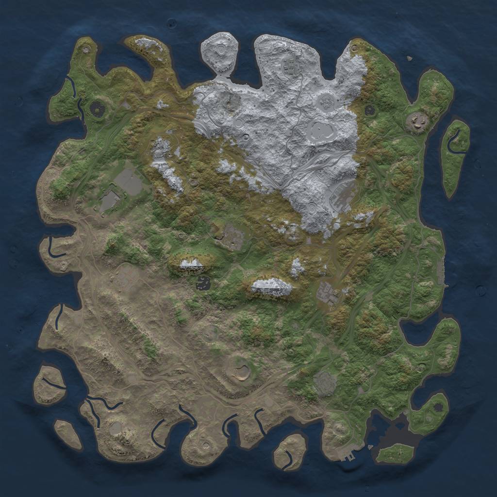 Rust Map: Procedural Map, Size: 4800, Seed: 190808128, 18 Monuments