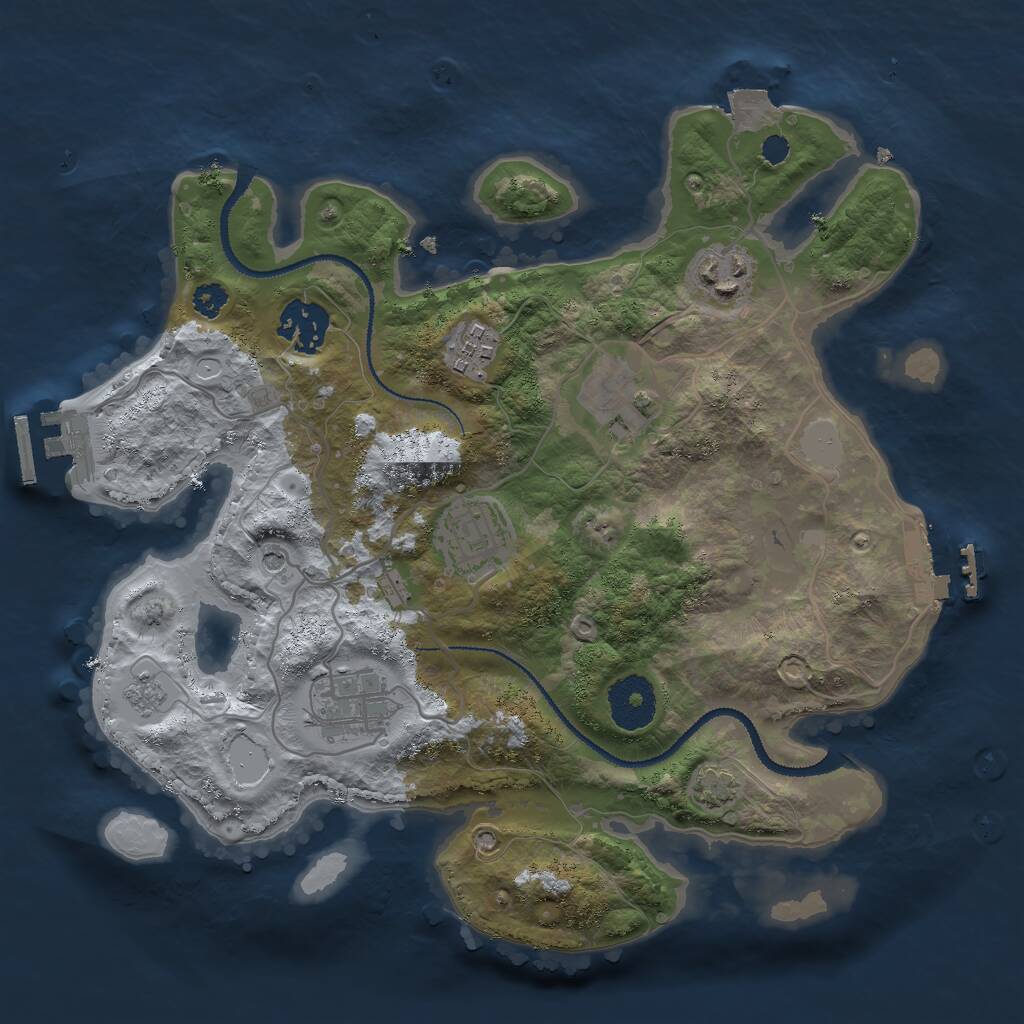 Rust Map: Procedural Map, Size: 3000, Seed: 818395122, 12 Monuments
