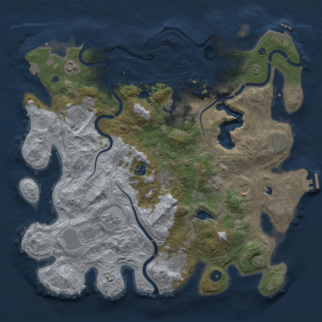 Rust Map: Procedural Map, Size: 4250, Seed: 676359946, 17 Monuments