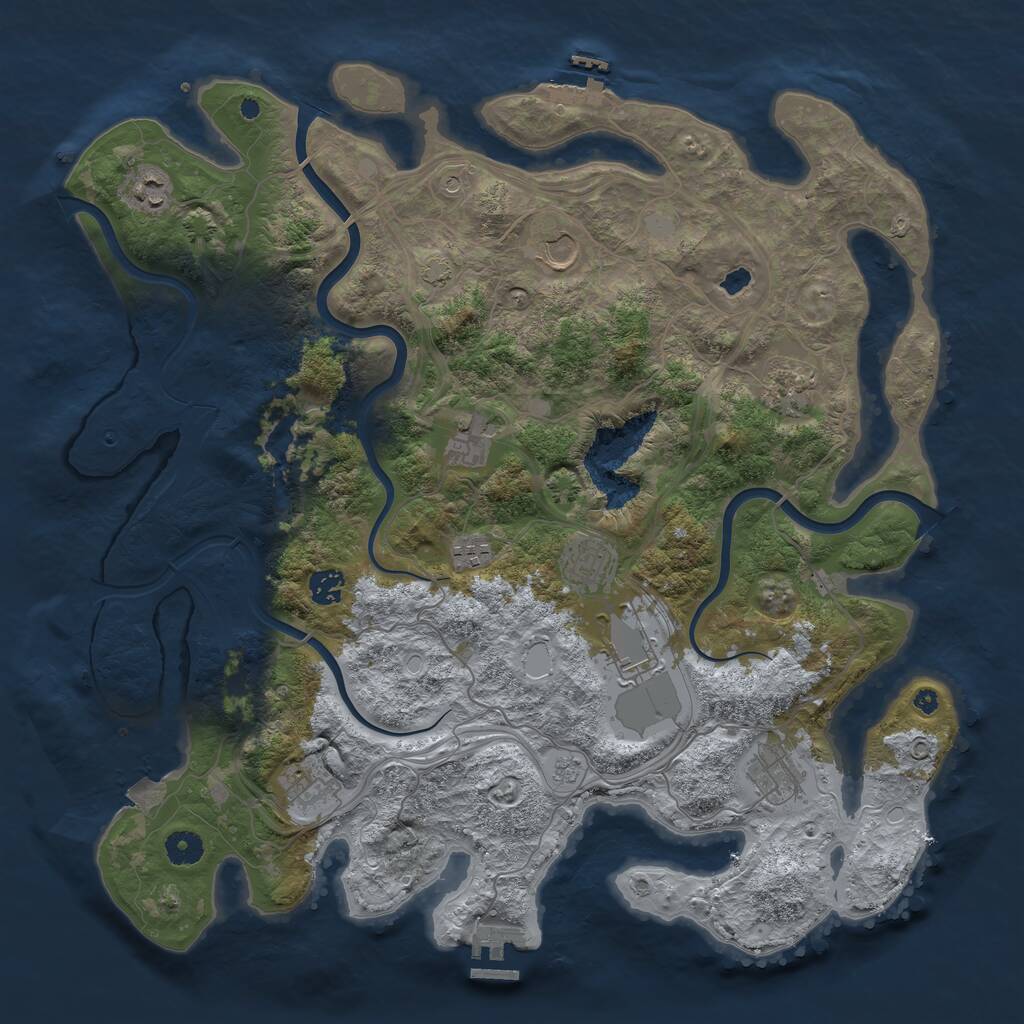 Rust Map: Procedural Map, Size: 4250, Seed: 776186282, 16 Monuments