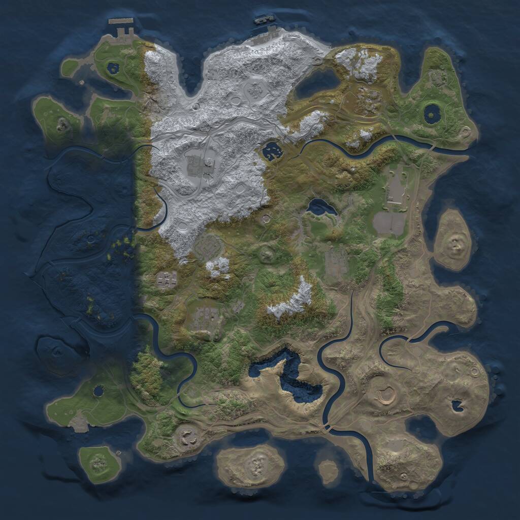 Rust Map: Procedural Map, Size: 4250, Seed: 389953269, 16 Monuments