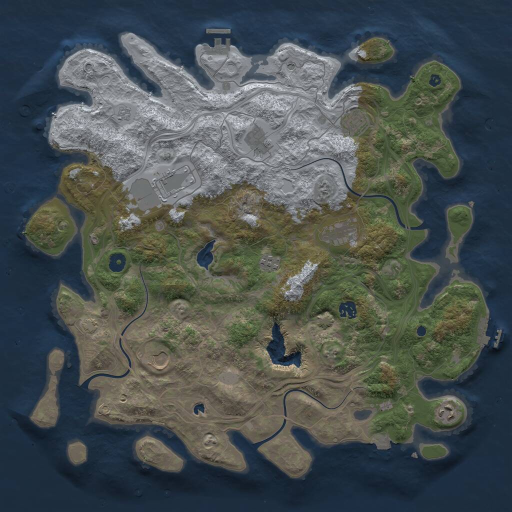 Rust Map: Procedural Map, Size: 4250, Seed: 872714031, 14 Monuments