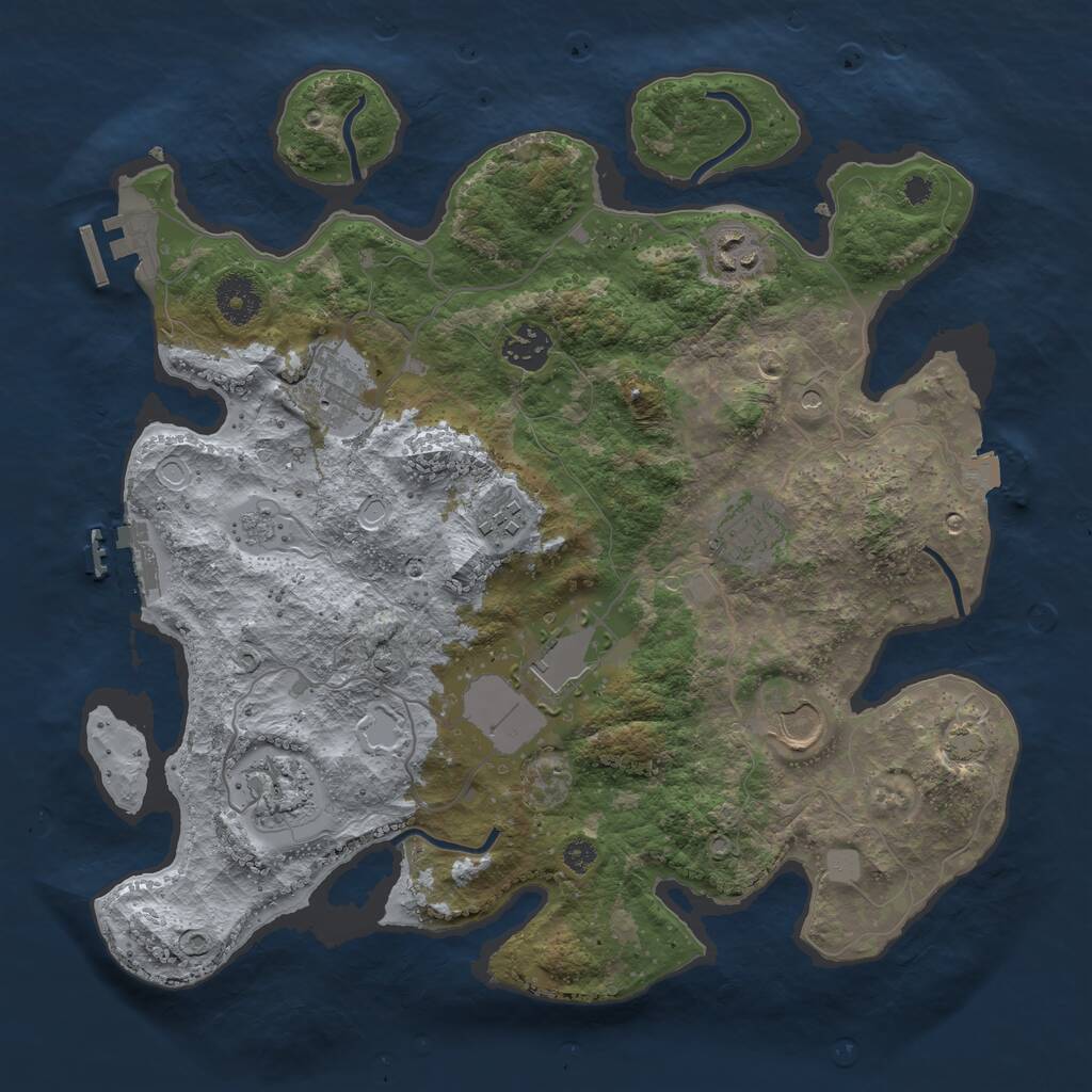 Rust Map: Procedural Map, Size: 3500, Seed: 2175648, 14 Monuments