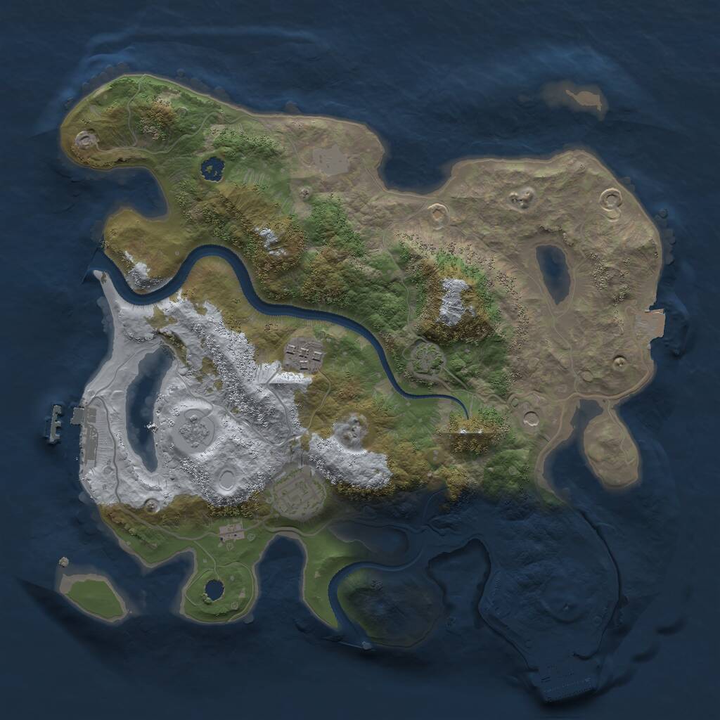 Rust Map: Procedural Map, Size: 3000, Seed: 892675492, 8 Monuments