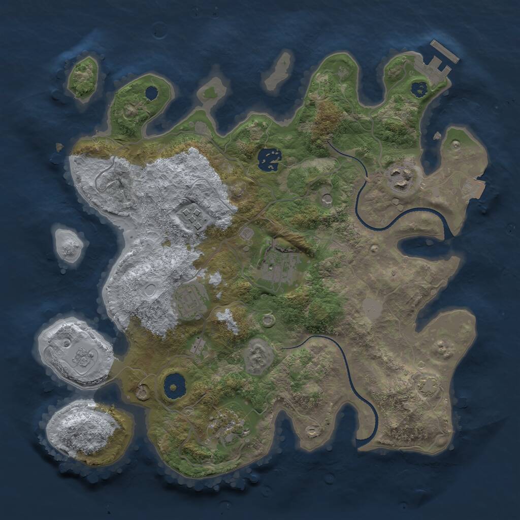 Rust Map: Procedural Map, Size: 3210, Seed: 12345, 11 Monuments