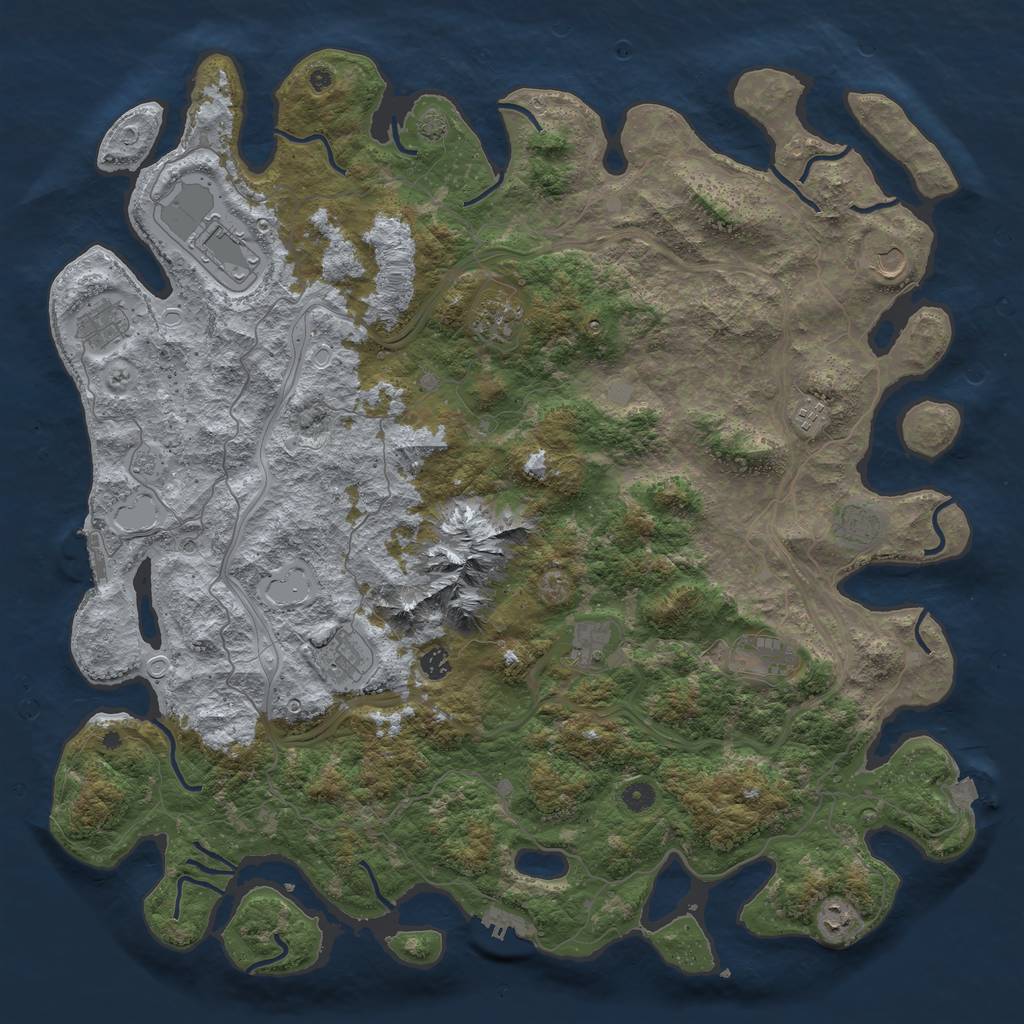 Rust Map: Procedural Map, Size: 5000, Seed: 700862855, 19 Monuments