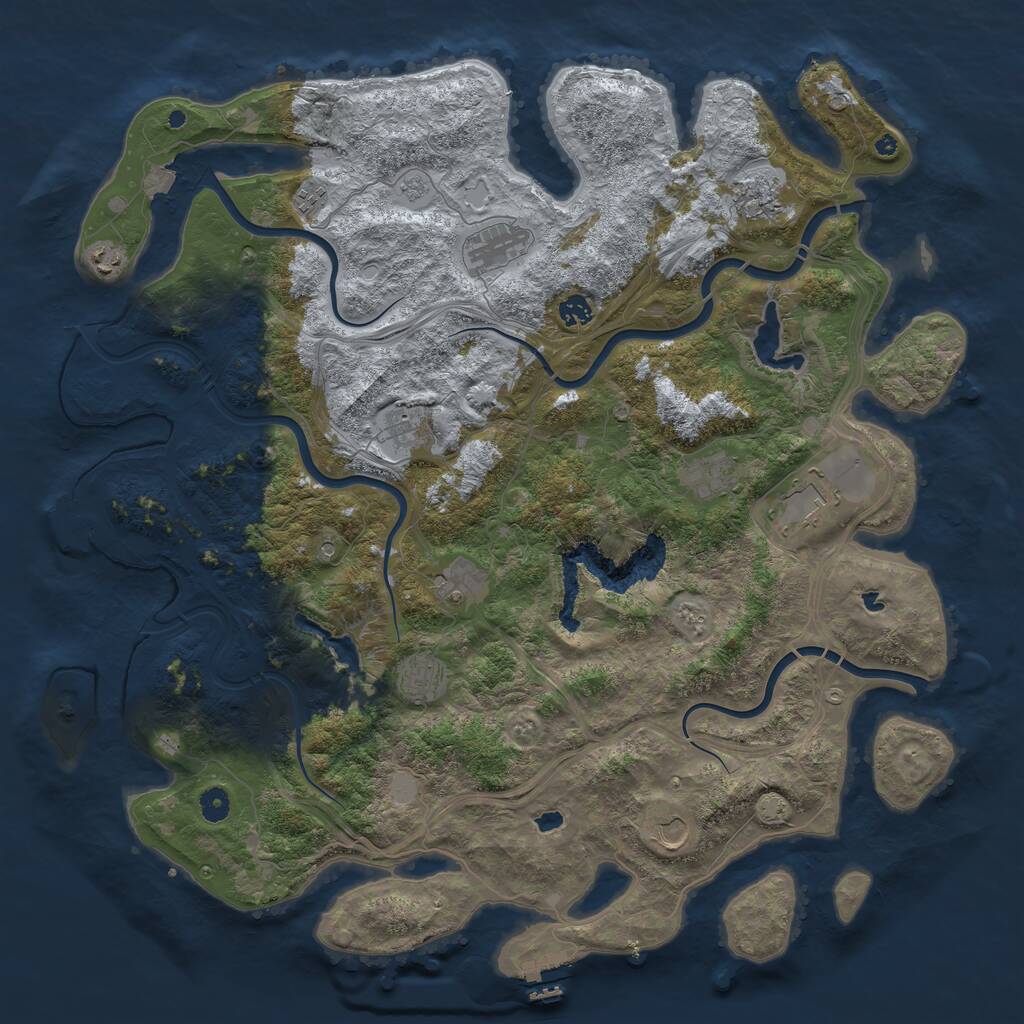 Rust Map: Procedural Map, Size: 4800, Seed: 6541239, 17 Monuments
