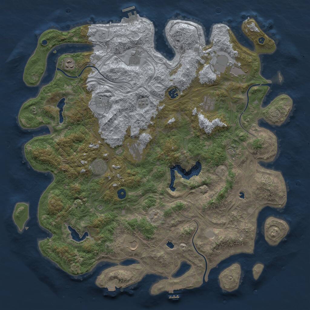 Rust Map: Procedural Map, Size: 4800, Seed: 6541239, 17 Monuments