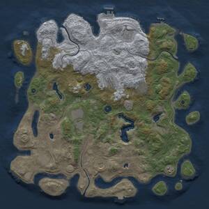 Thumbnail Rust Map: Procedural Map, Size: 4500, Seed: 1009894083, 16 Monuments