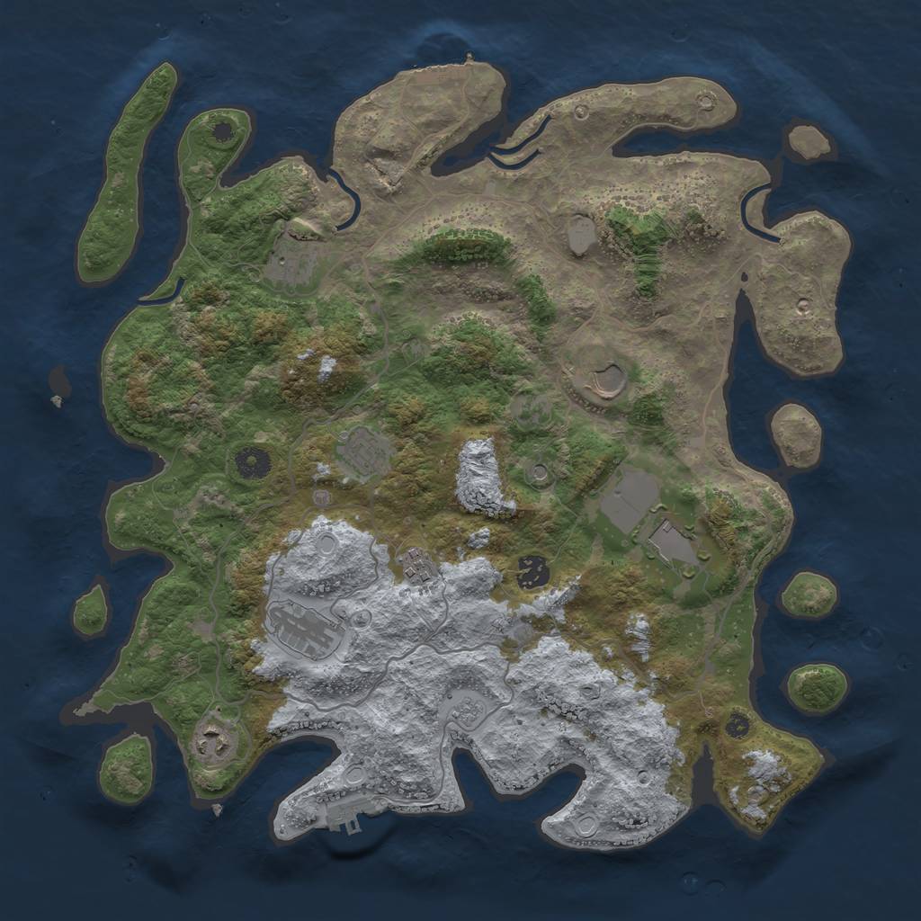 Rust Map: Procedural Map, Size: 4000, Seed: 564060337, 15 Monuments