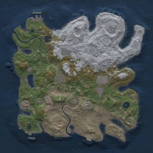 Thumbnail Rust Map: Procedural Map, Size: 3500, Seed: 1675358958, 14 Monuments