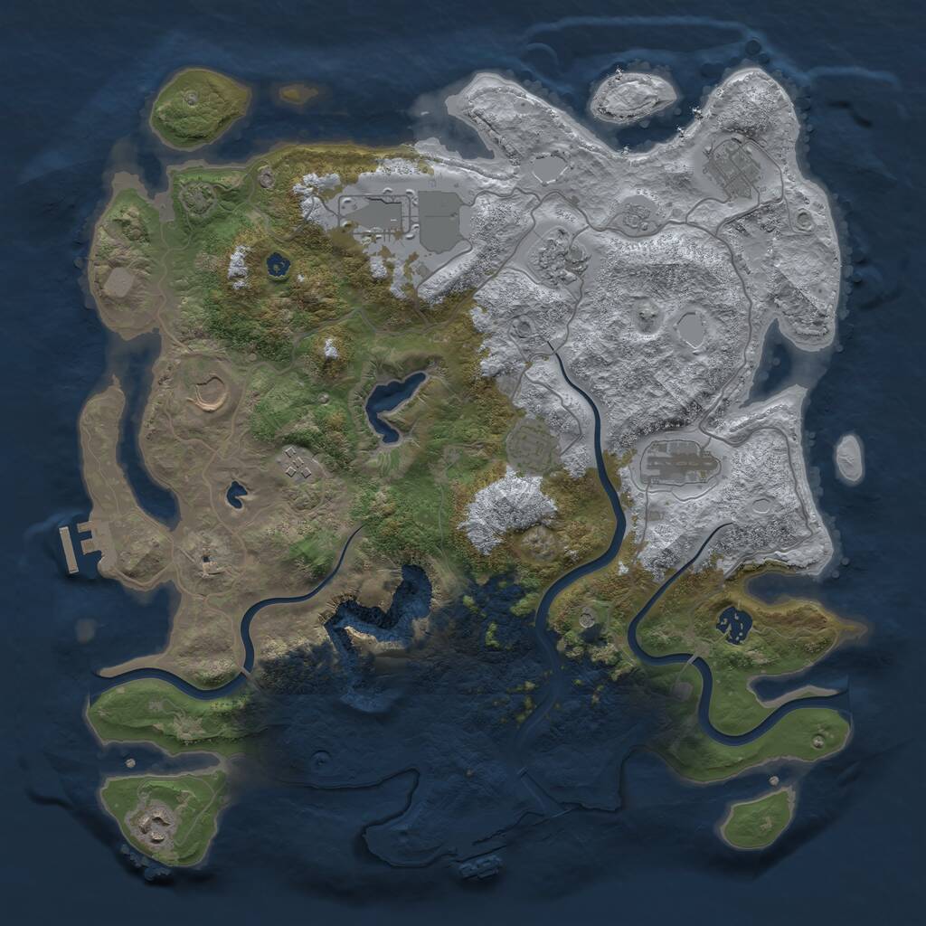 Rust Map: Procedural Map, Size: 4000, Seed: 9312143, 15 Monuments