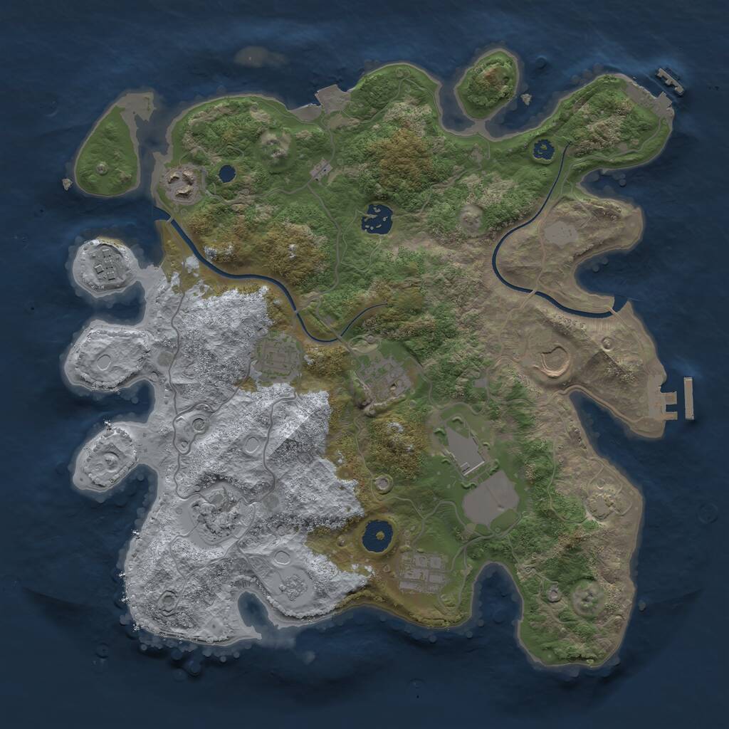 Rust Map: Procedural Map, Size: 3500, Seed: 1231235, 15 Monuments