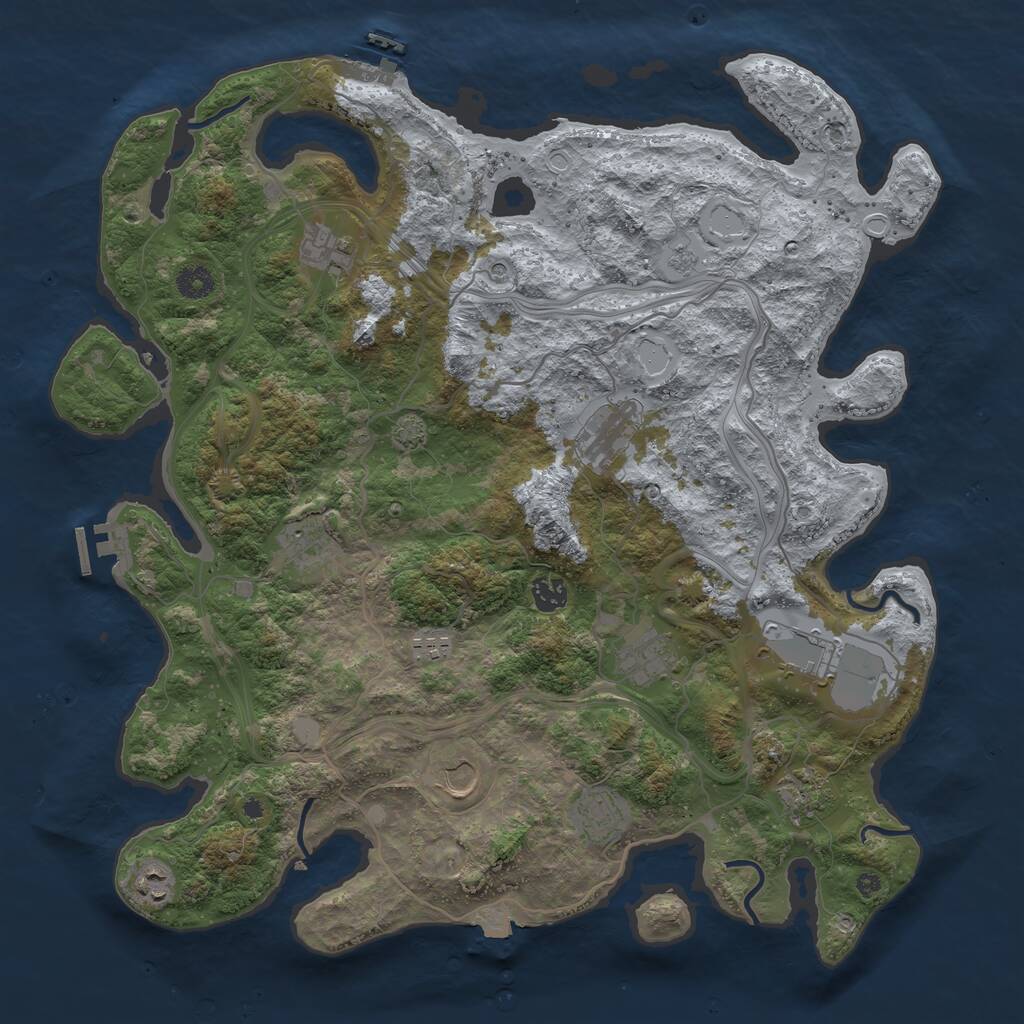 Rust Map: Procedural Map, Size: 4250, Seed: 45103399, 17 Monuments