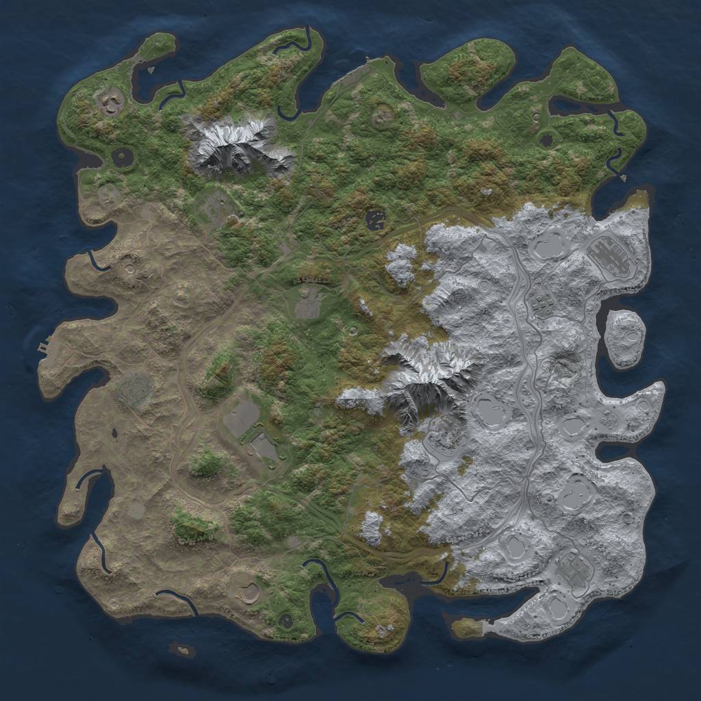 Rust Map: Procedural Map, Size: 5000, Seed: 1490885725, 18 Monuments