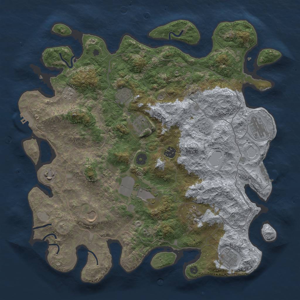 Rust Map: Procedural Map, Size: 4000, Seed: 326, 17 Monuments