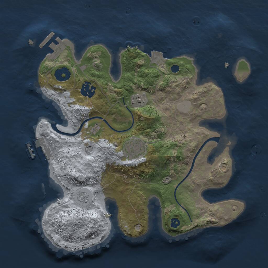Rust Map: Procedural Map, Size: 2700, Seed: 707353243, 8 Monuments