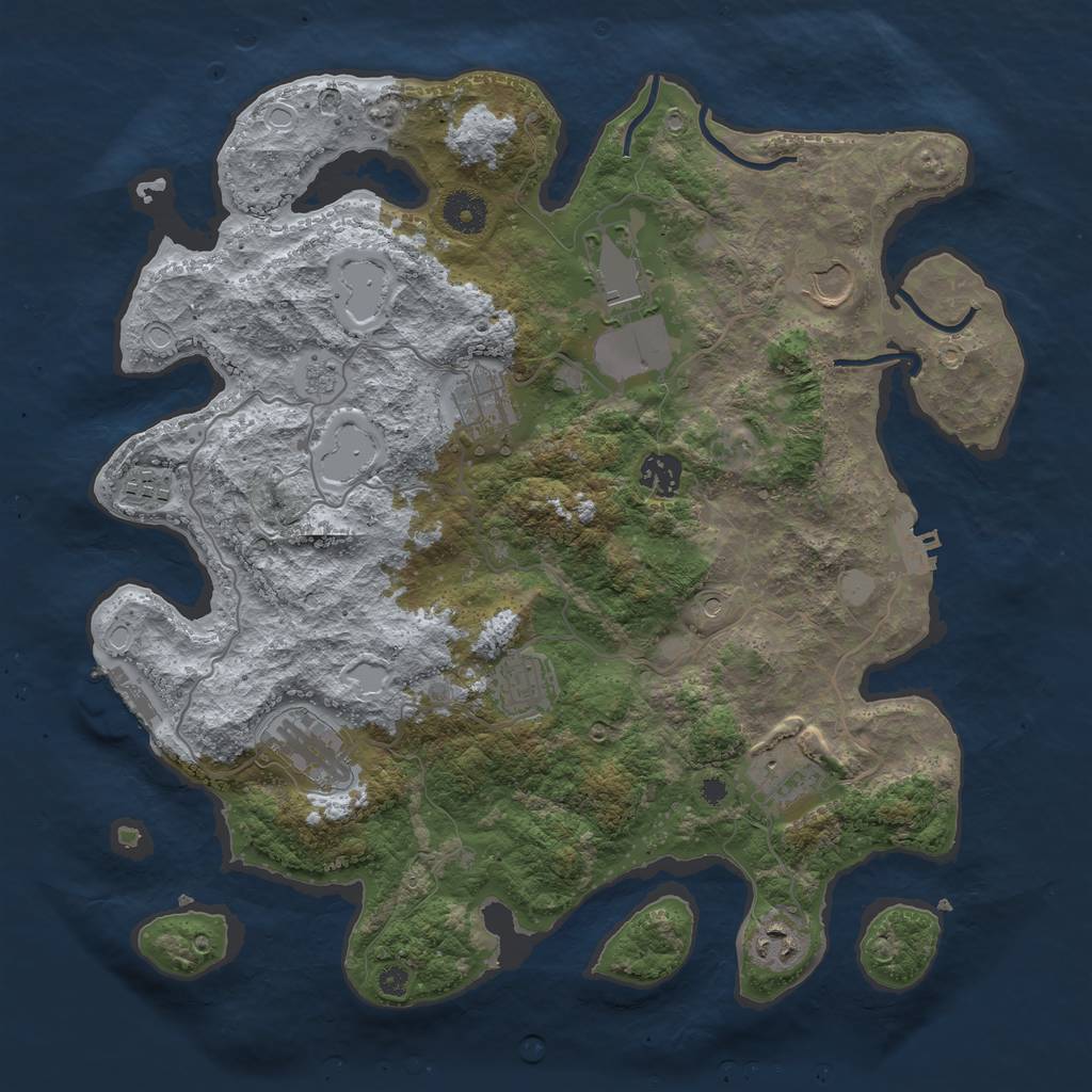 Rust Map: Procedural Map, Size: 3750, Seed: 103876829, 16 Monuments