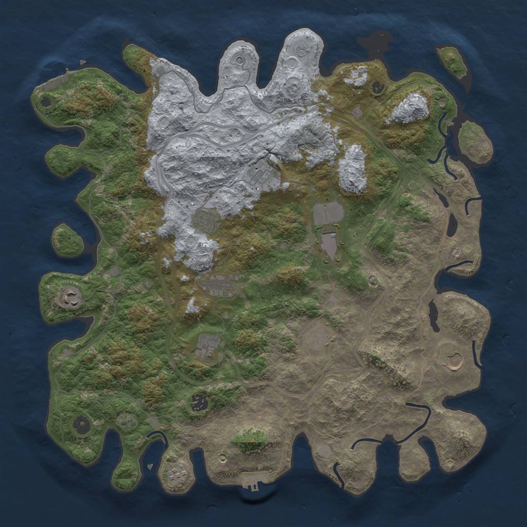 Rust Map: Procedural Map, Size: 4500, Seed: 182548579, 17 Monuments