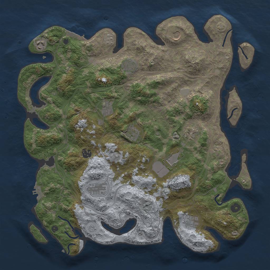 Rust Map: Procedural Map, Size: 4250, Seed: 935115595, 19 Monuments