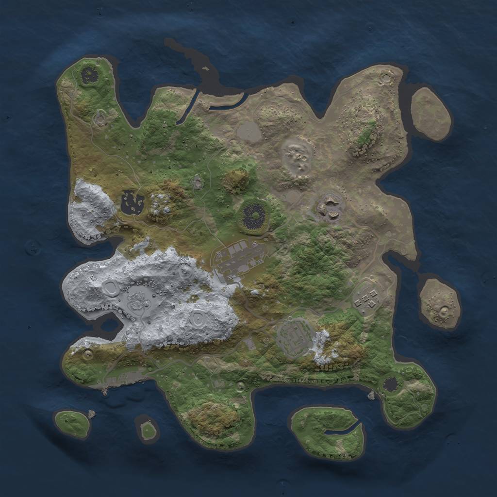 Rust Map: Procedural Map, Size: 3000, Seed: 513532771, 10 Monuments
