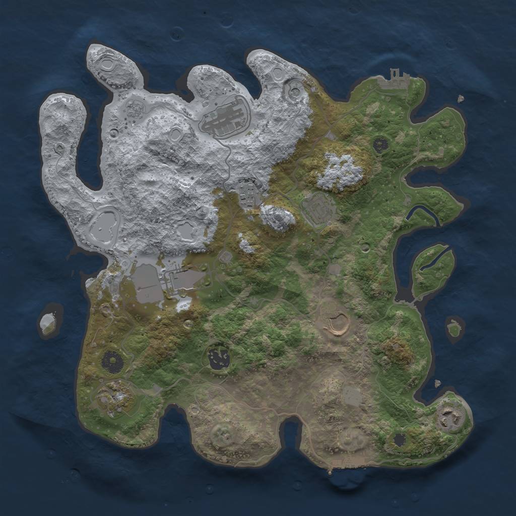 Rust Map: Procedural Map, Size: 3500, Seed: 59119936, 15 Monuments