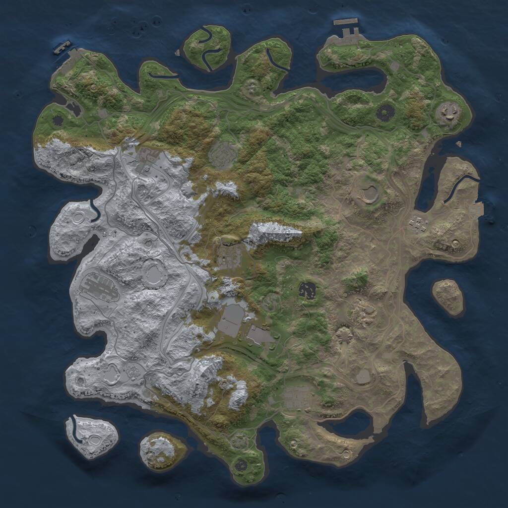 Rust Map: Procedural Map, Size: 4250, Seed: 425900050, 17 Monuments