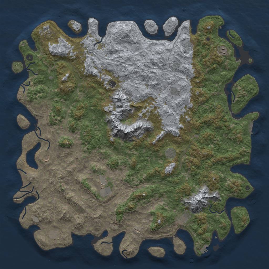 Rust Map: Procedural Map, Size: 6000, Seed: 123123123, 18 Monuments