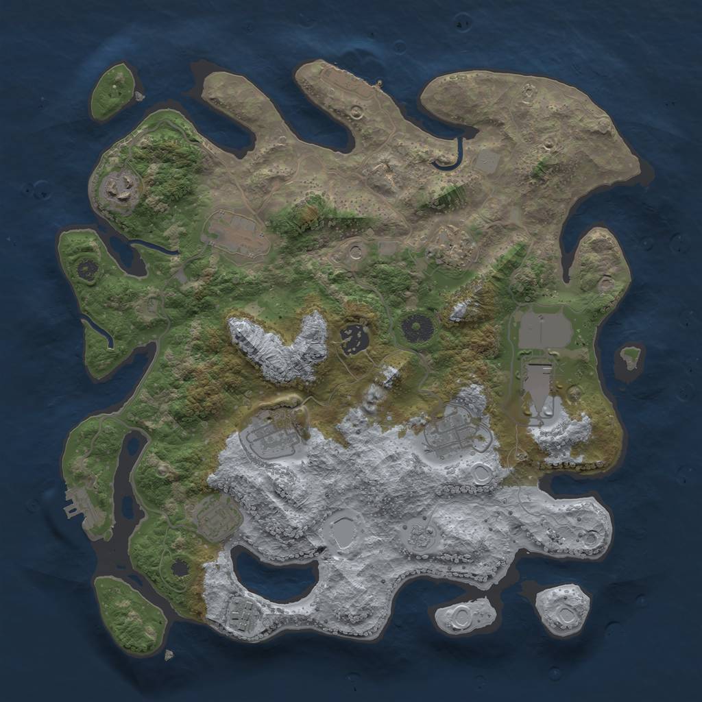 Rust Map: Procedural Map, Size: 3500, Seed: 276713149, 16 Monuments