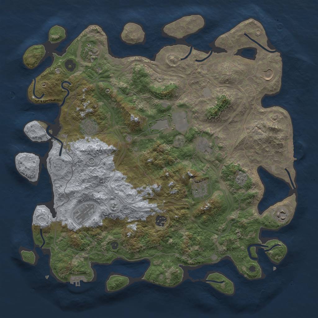 Rust Map: Procedural Map, Size: 4250, Seed: 1472849625, 17 Monuments