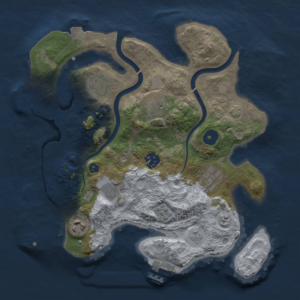 Rust Map: Procedural Map, Size: 3000, Seed: 12670, 13 Monuments