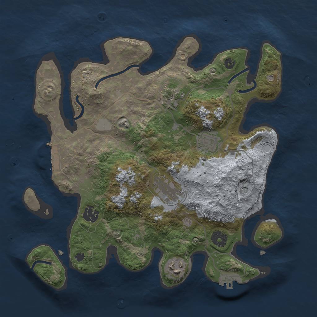 Rust Map: Procedural Map, Size: 3000, Seed: 300000, 11 Monuments