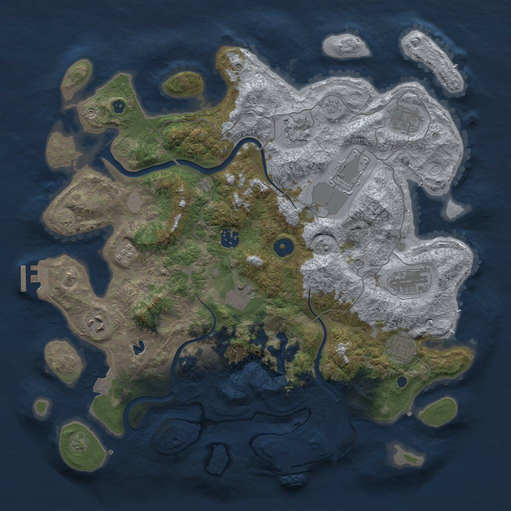 Rust Map: Procedural Map, Size: 4000, Seed: 1520867026, 15 Monuments