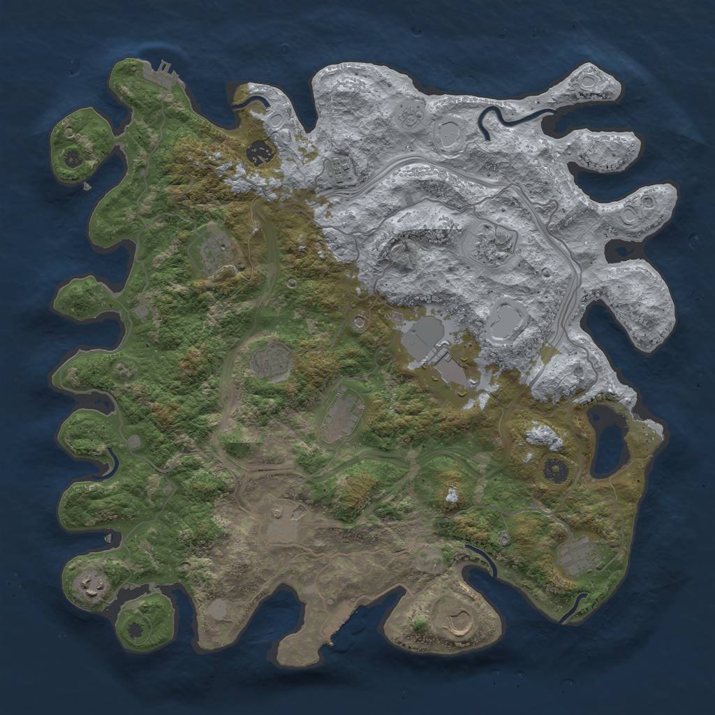 Rust Map: Procedural Map, Size: 4250, Seed: 2131238127, 18 Monuments