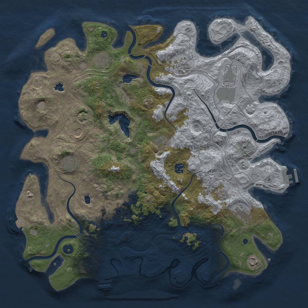 Rust Map: Procedural Map, Size: 4500, Seed: 1495104992, 17 Monuments