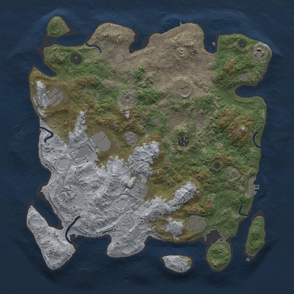 Rust Map: Procedural Map, Size: 3800, Seed: 4816161, 16 Monuments