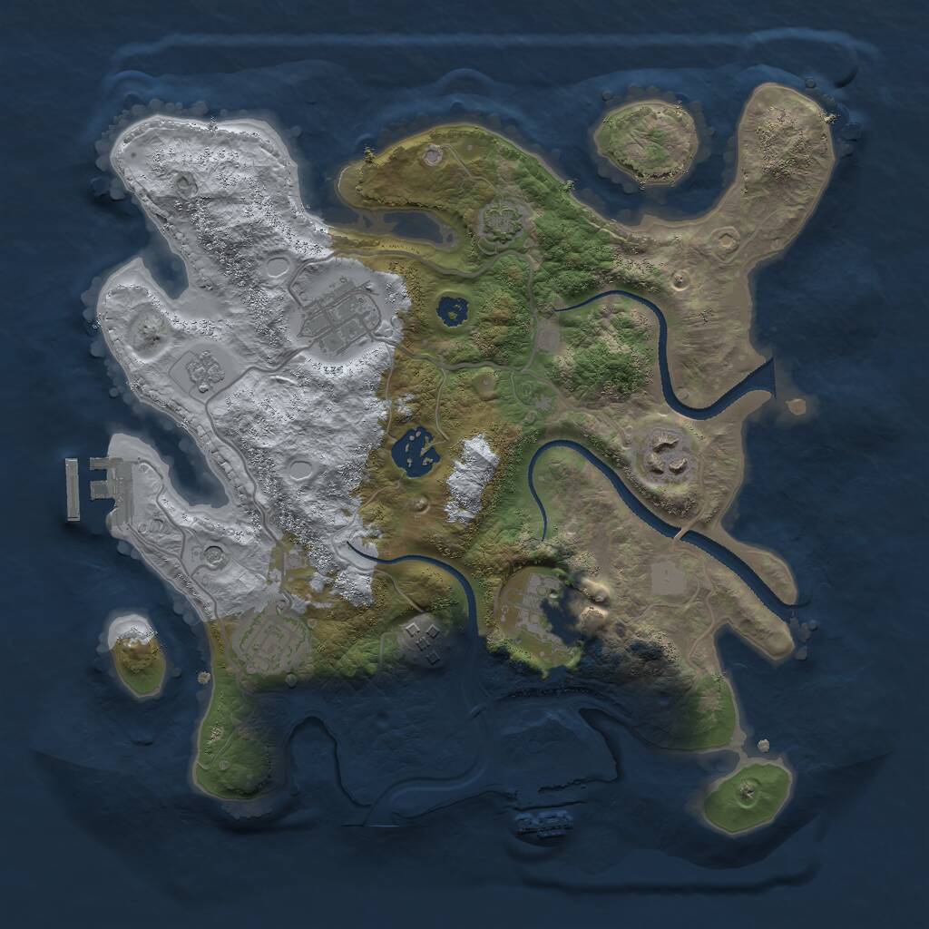 Rust Map: Procedural Map, Size: 3000, Seed: 248550348, 12 Monuments