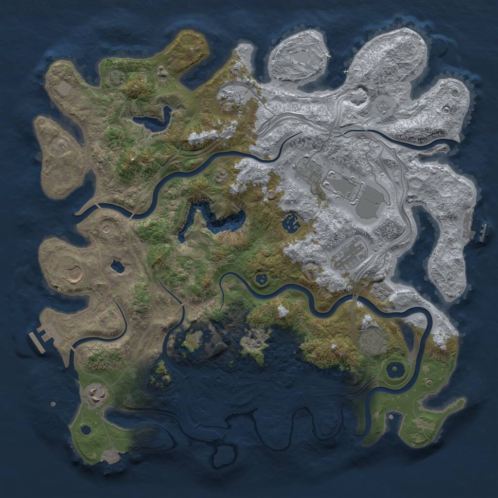 Rust Map: Procedural Map, Size: 4250, Seed: 1690516252, 16 Monuments