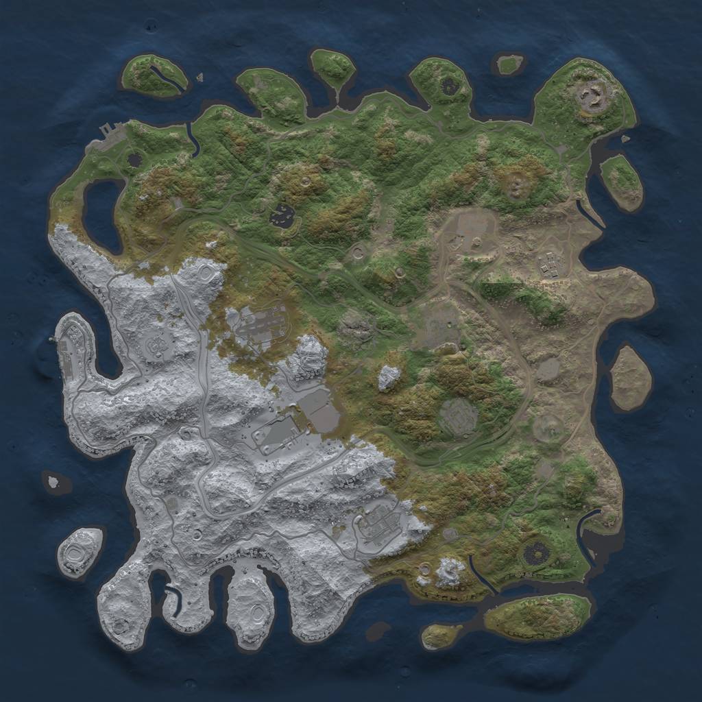 Rust Map: Procedural Map, Size: 4250, Seed: 89951, 16 Monuments
