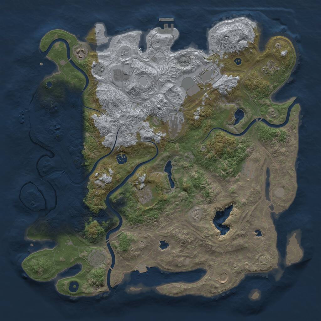 Rust Map: Procedural Map, Size: 4500, Seed: 1775282381, 17 Monuments