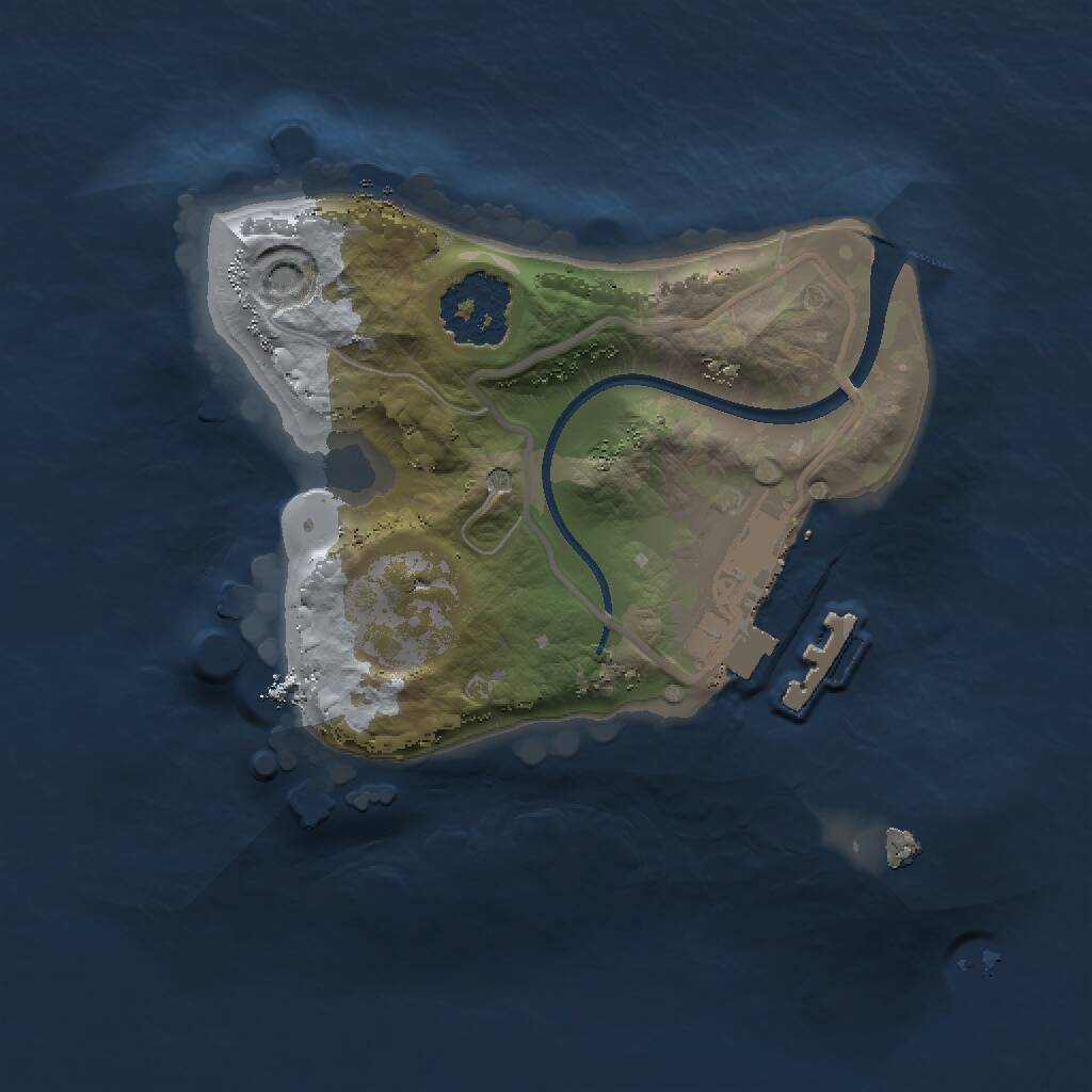 Rust Map: Procedural Map, Size: 1500, Seed: 488888, 2 Monuments