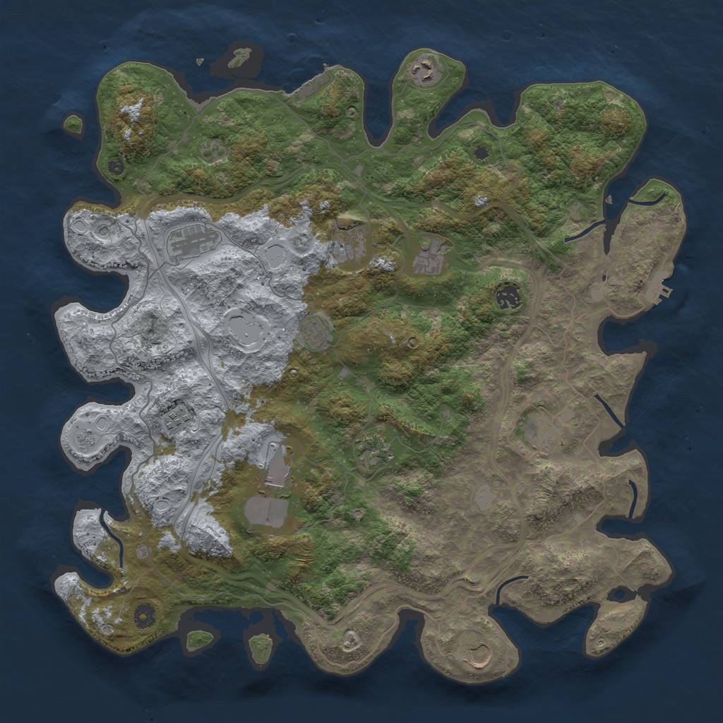Rust Map: Procedural Map, Size: 4500, Seed: 537628073, 18 Monuments