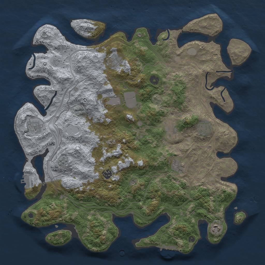 Rust Map: Procedural Map, Size: 4250, Seed: 144186, 16 Monuments