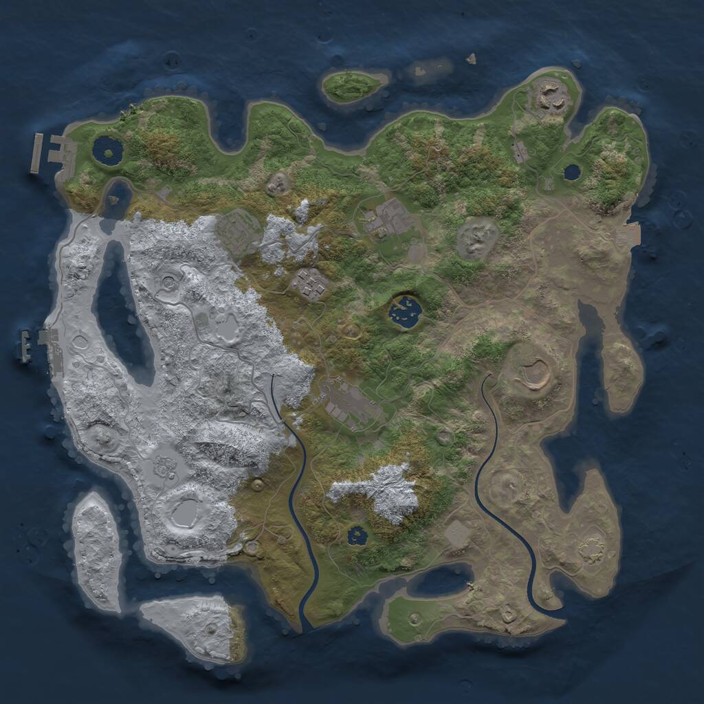 Rust Map: Procedural Map, Size: 3500, Seed: 320320, 13 Monuments
