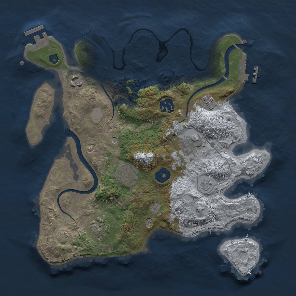 Rust Map: Procedural Map, Size: 3000, Seed: 1501837457, 12 Monuments