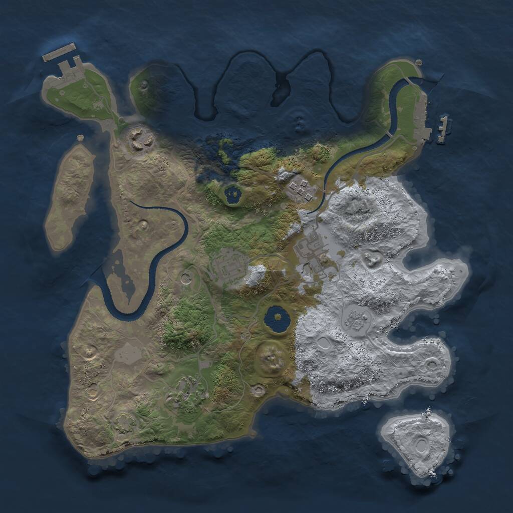 Rust Map: Procedural Map, Size: 3000, Seed: 1501837457, 11 Monuments