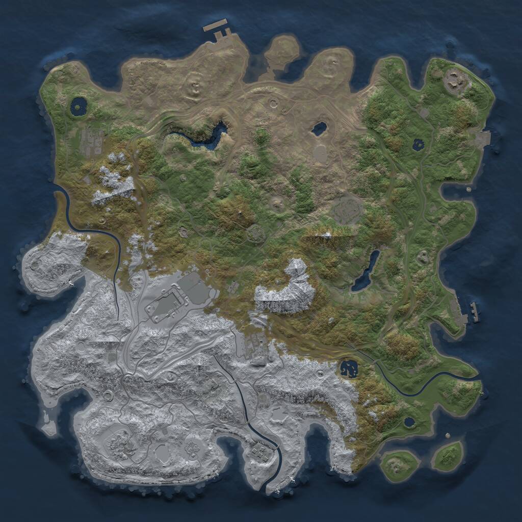 Rust Map: Procedural Map, Size: 4252, Seed: 762385012, 14 Monuments