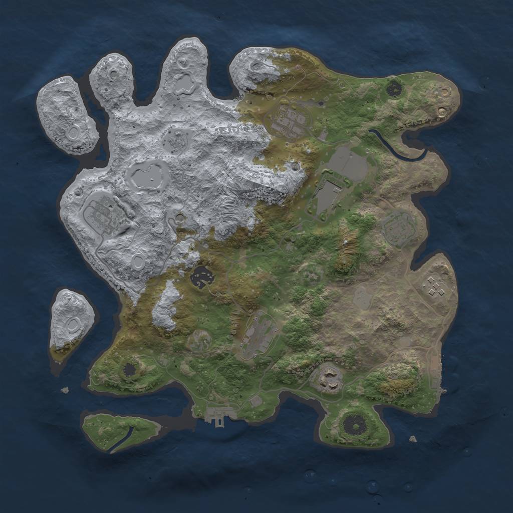 Rust Map: Procedural Map, Size: 3500, Seed: 648260, 15 Monuments