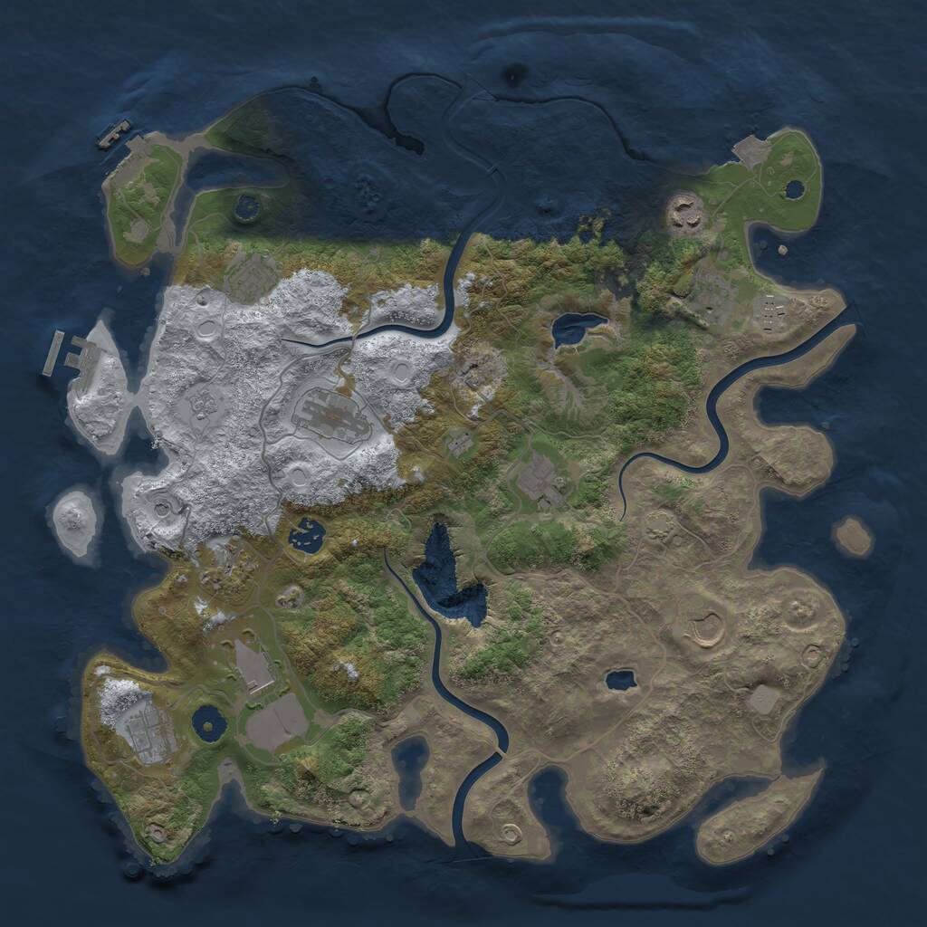 Rust Map: Procedural Map, Size: 4000, Seed: 1762911510, 17 Monuments